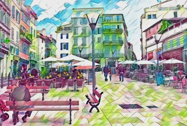 Place de Lenche à Marseille, lieu de mon premier rendez-vous client