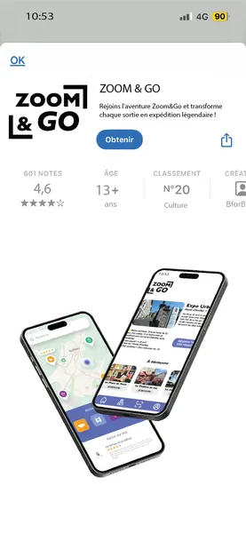 Maquette de l'app store